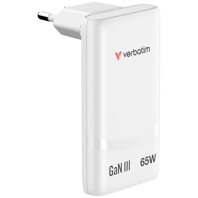Verbatim Fold 'n' Go GaN Charger 65W EU plug White