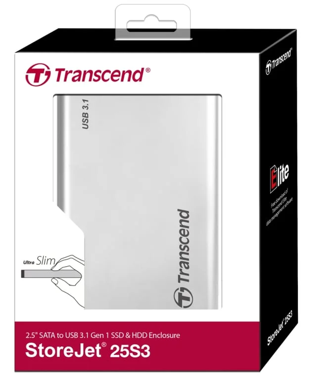 Външен SSD Transcend – StoreJet, 2.5", USB 3.1, алуминиев корпус