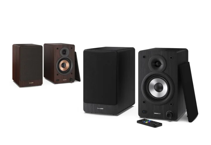 Sharp Audio Systems CP-SS30(BK), Hifi Systems BOOKSHELF SPEAKERS 60W (2 x 30W) RMS 2, Bluetooth v5.0, USB playback, MP3 Audio decoder, RCA L/R In, 3.5mm Aux-in / line-in, Digital optical-in, Wooden speaker, Black