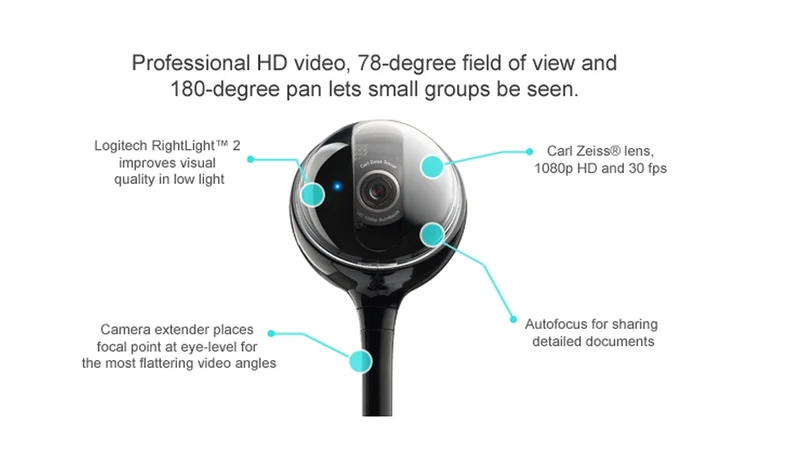 Logitech BCC950 AIO ConferenceCam, Full HD, Up To 4 Seats, Remote Control, Black