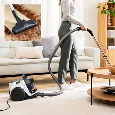 Прахосмукачка Bosch – BGC05LW2 SER2, без торба, 700W, бяла/синя