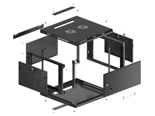 Lanberg rack cabinet 19" wall-mount 6U/600x600 for self-assembly with metal door black (flat pack)