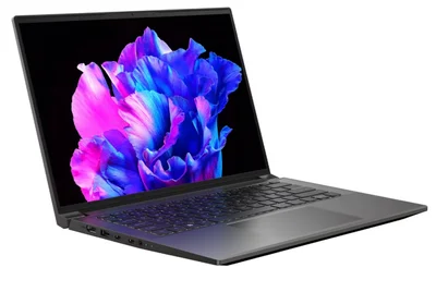 Acer Swift X 14, SFX14-71G-75L8, Intel Core i7-13700H(3.70GHz up to 5.00GHz, 24MB),14.5" 2.8K OLED (2880x1800) 120Hz, 16GB DDR5, 1024 GB NVMe SSD,RTX 4050 6GB GDDR6,  FHD Cam,WiFi 6E, BT 5.1, Micro SD card,Backlit Kbd, Win 11 Home , Steel Gray