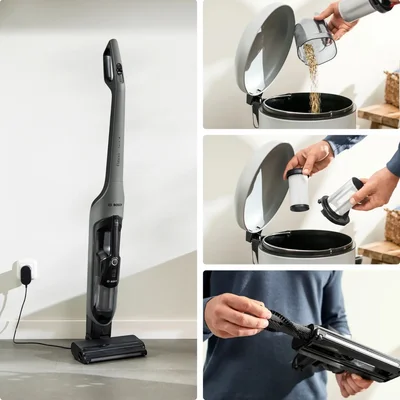 Вертикална прахосмукачка Bosch – BHH4GN28, Flexxo 2-в-1, 28V, 79 dB, с LED четка, сивa
