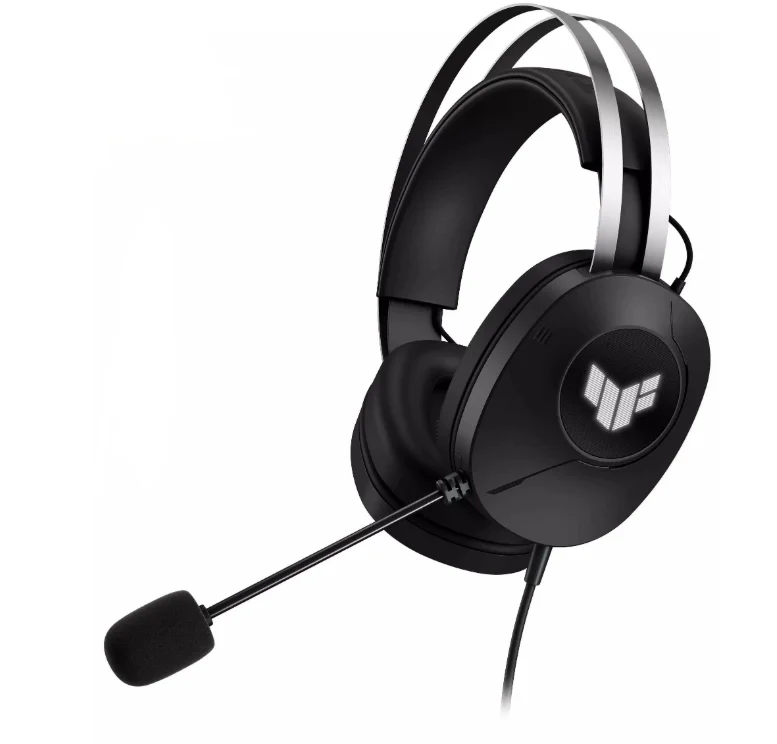 AsusTUF Gaming H1 Gen II Headset (Lightweight 297-g, wired USB-A connection, 40 mm Drivers, Virtual 7.1 Surround Sound, Team-Speak Certified Mic, Durable Ear Cushions, For PC, PS5),Black