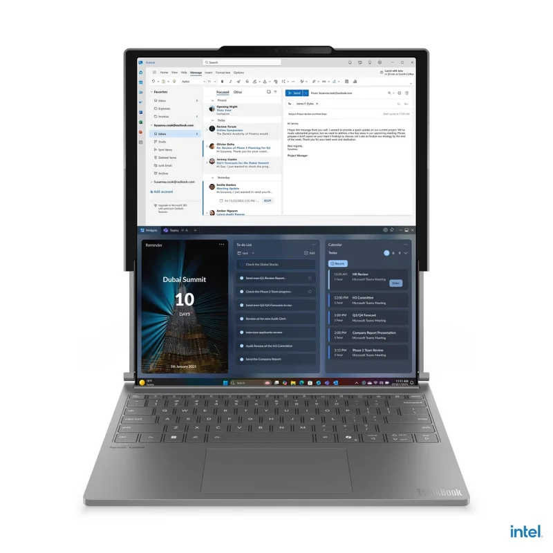 Lenovo ThinkBook Plus G6 Rollable Intel Core Ultra 7 258V, 8C (up to 4.8GHz, 12MB), 32GB Soldered LPDDR5x-8533, 1TB SSD, Roll In: 14" (2000x1600) / Roll Out: 16.7" (2000x2350), POLED 400nits Glossy, Intel Arc Graphics, 5MP&IR Cam, Backlit KB English , WL