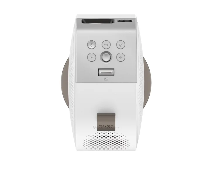 BenQ GV32 Portable Ceiling Projector, 1080P (1920x1080), 100K:1, 500 ANSI Lumens, 1.2X, Auto Keystone, HDMI (ARC 5.1 channel), USB-C (w/DP PD), USB, BT 5.0,  2x4W Speakers + 10W Woofer, Google TV, SmartRemote App, WiFi, 1.6kg, White