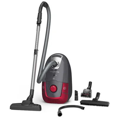 Rowenta RO3186EA, POWER XXL GREY & RED, 4,5L, 450W, 72dB, PRECISION FLEX Mini Turbo Brush, Parquet, 2 in 1(crevice+brush)