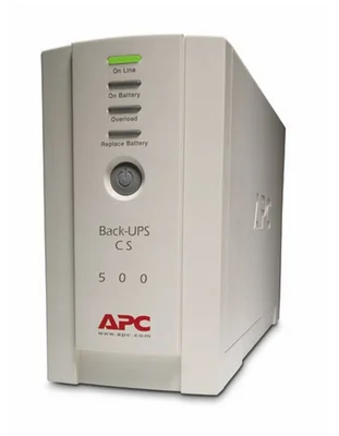UPS APC Back-UPS CS BK500EI 500VA 300W, Off-line, USB/RS-232, 4 изхода, бежов