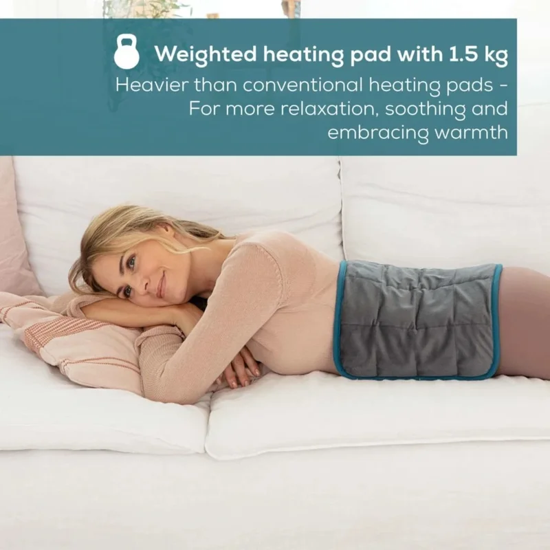 Beurer HK 145 CosyWeight Green Planet XXL, 100% recycled material, Adherent heating pad thanks to glass bead filling,BSS, OEKO-TEX Standard 100, 6 temperature settings, automatic switch off after 90 min; washable on 30°
