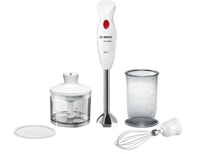 Bosch MSM24500, Blender, CleverMixx, 400 W, Chopper and blender included, Stainless steel whisk, mixing/measuring cup, White