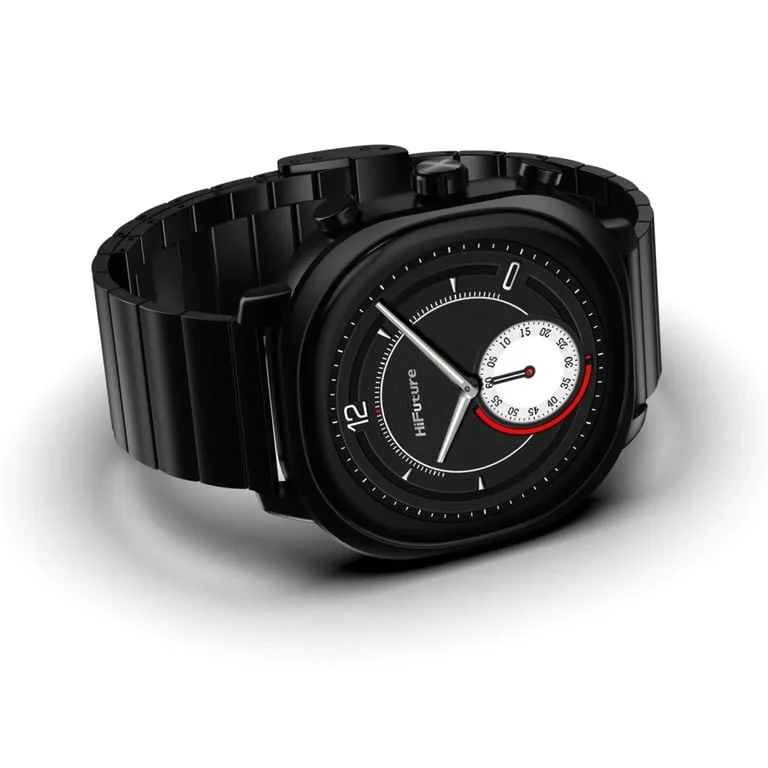 HiFuture AIX  Black, 1.43"AMOLED, 466*466, Powered by Dual Core & Syntra AI, Bluetooth Call, 1ATM Waterproof, Sixth Generation Health Sensor, Stainless Steel, Up to 10 days daily use