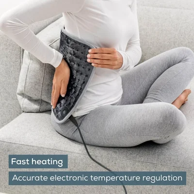 Beurer HK SE Cosy and soft heat pad;  3 temperature settings, automatic switch off after 90 min; washable on 30°; Gray