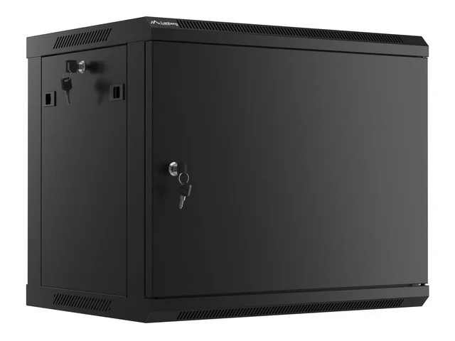 Lanberg rack cabinet 19" wall-mount 9U/600x450 for self-assembly with metal door  black (flat pack)
