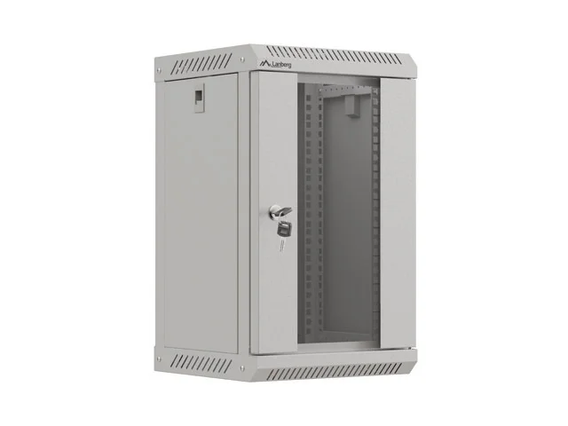 Lanberg rack cabinet 10" wall-mount 9U/300x300 (flat pack) with glass door grey
