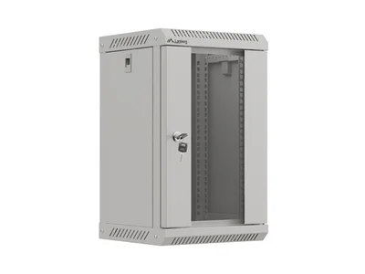 Lanberg rack cabinet 10" wall-mount 9U/300x300 (flat pack) with glass door grey