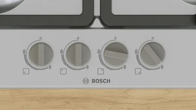 Bosch PGH6B5K90, SER4, Gas hob, 4 zones, Cast iron pan support, inox, 60cm