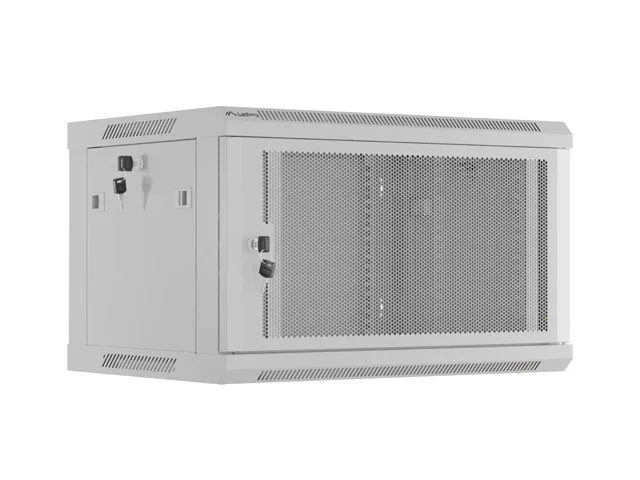 Lanberg rack cabinet 19" wall-mount 6U/600x450 with perforated door grey (flat pack)
