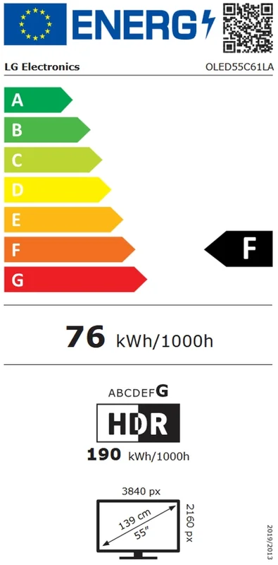LG OLED55C61LA, 55" OLED evo, 4K (3840 x 2160), DVB-C/T2/S2, Alpha 11 AI 4K Gen3, 120Hz Native (VRR 165Hz), ThinQ AI, HDR10, NVIDIA G-SYNC, AMD FreeSync, Dolby Vision, Dolby Atmos, AI Agent, Wi-Fi 6E, Bluetooth, eARC (HDMI 2), USB, Airplay 2, CI slot, Mu