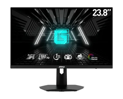 MSI G244F E2 Esports Gaming Monitor, 23.8", 1ms, 180Hz Rapid IPS, 1920x1080, Adaptive-Sync, Night Vision, Anti-Flicker, Less Blue Light Pro, Console Mode, 300nits AG, 16.7M, 1000:1, DP(1.2a), 2xHDMI(2.0b), Earphone out, Tilt, VESA 75, Black, 4.2kg