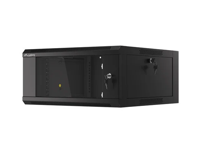 Lanberg rack cabinet 19" wall-mounted 4U 600 fast assembly (flat pack) black