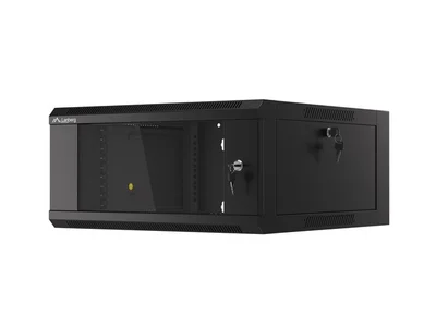 Lanberg rack cabinet 19" wall-mounted 4U 600 fast assembly (flat pack) black