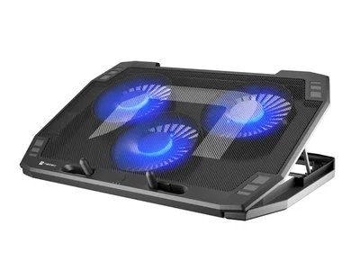 Охлаждаща стойка за лаптоп Natec Oriole 15.6"-17.3", 3 вентилатори, LED осветление, 2 USB