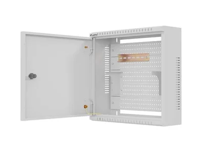 Комуникационен шкаф LANBERG – TPR 10", 2U, 400x400x140 мм, с мрежеста врата, сив