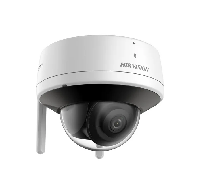 HikVision 4 MP Outdoor Audio Fixed Dome Network Camera, 2.8mm, F1.6, IR up to 30m, H.265, IP66, Digital WDR, 1 built-in microphone, 1 built-in speaker, built-in memory card slot (up to 512 GB), Wi-Fi IEEE802.11b, 802.11g, 802.11n, 2 Antennas, 12Vdc/7W