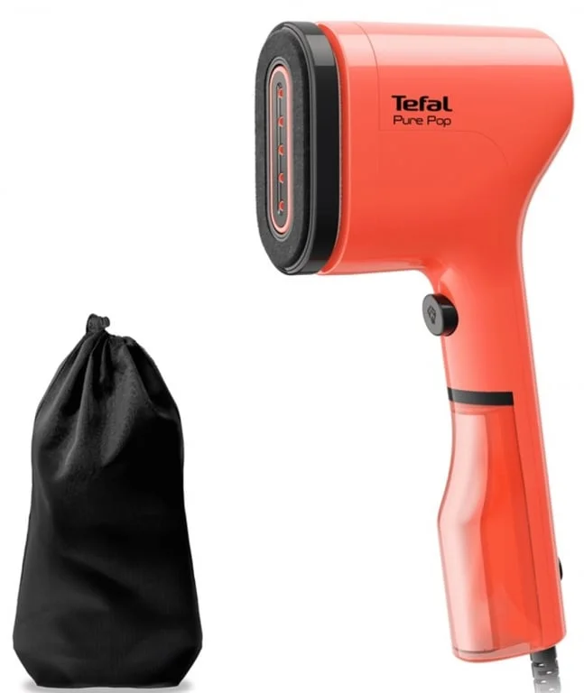 Tefal DT2022E1 pure pop, coral, 1300W, up to 20g/min, 15min heat-up, 70ml water tank, auto-off, revertible pad