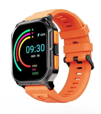 HiFuture Ultra 3 Black Orange, 2.0" IPS, 240x296, Bluetooth Call, IP68 Waterproof, 24/7 True Heart Rate & Blood Oxygen Sensor, Up to 7 days daily use, 100+ Sports Mode