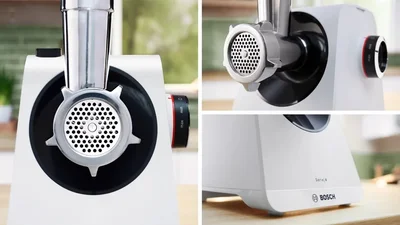 Месомелачка Bosch SER4 MFWS421W, 1900W, 2.5 kg/min, бяла