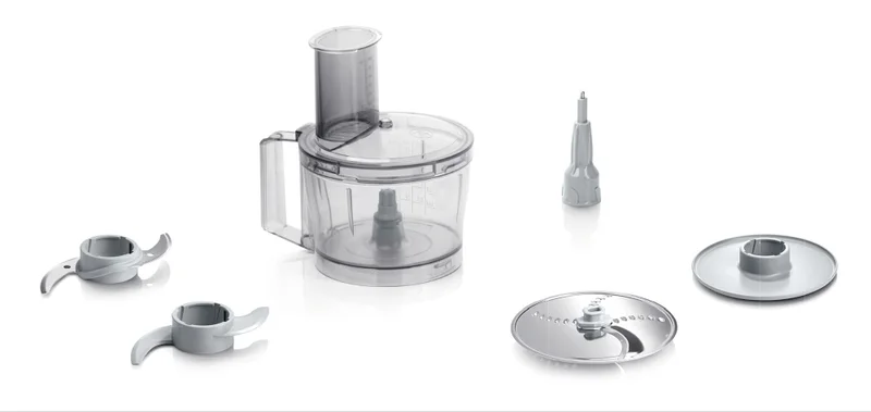 Bosch MCM3100W, Kitchen machine, MultiTalent 3, 800 W, BPA, plastic bowl 2.3 l , Double-sided stainless steel disc for cutting and shredding, Dough attachment, white