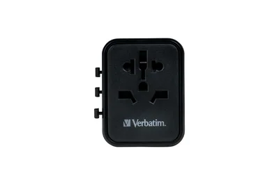 Адаптер за пътуване Verbatim UTA-02 универсален с USB-C PD 20W и USB-A QC 3.0