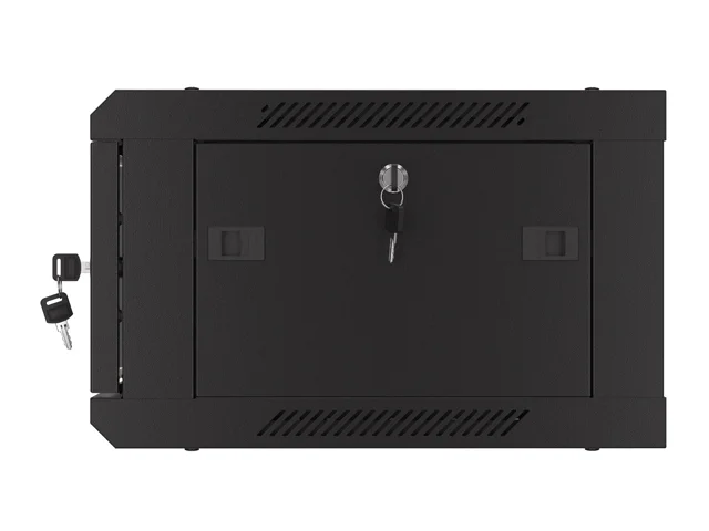Lanberg rack cabinet 19" wall-mount 4U/600x450 with perforated door black (flat pack)