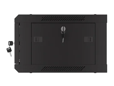 Lanberg rack cabinet 19" wall-mount 4U/600x450 with perforated door black (flat pack)