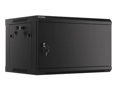 Lanberg rack cabinet 19" wall-mount 6U/600x450 for self-assembly with metal door black (flat pack)