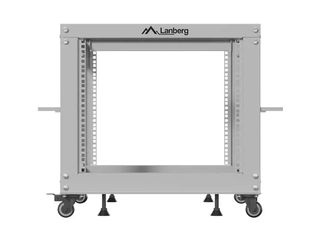 Lanberg open rack 19" 9U 600x600-1100 adjustable, grey