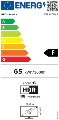 LG 50NU8E0B3LA, 50" 4K HDR UHD, 3840x2160, DVB-T2/C/S2, AI Alpha 7, HDR 10, webOS 26, ThinQ AI, VRR, ALLM, HGiG, WiFi, Clear Voice, 4K Super Upscaling, Bluetooth 5.3, Hdmi e-ARC , CI, LAN, AirPlay2, AI Sound Pro, Google Cast, 2 Pole stand, Black