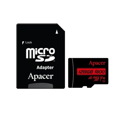 Micro SD карта Apacer 128GB microSDHC/SDXC UHS-I U1 V10 A1 (с адаптер)