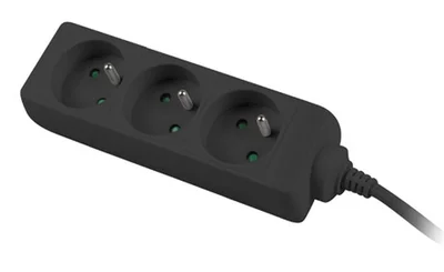 Lanberg power strip 3m, 3 sockets, french quality-grade copper cable, black