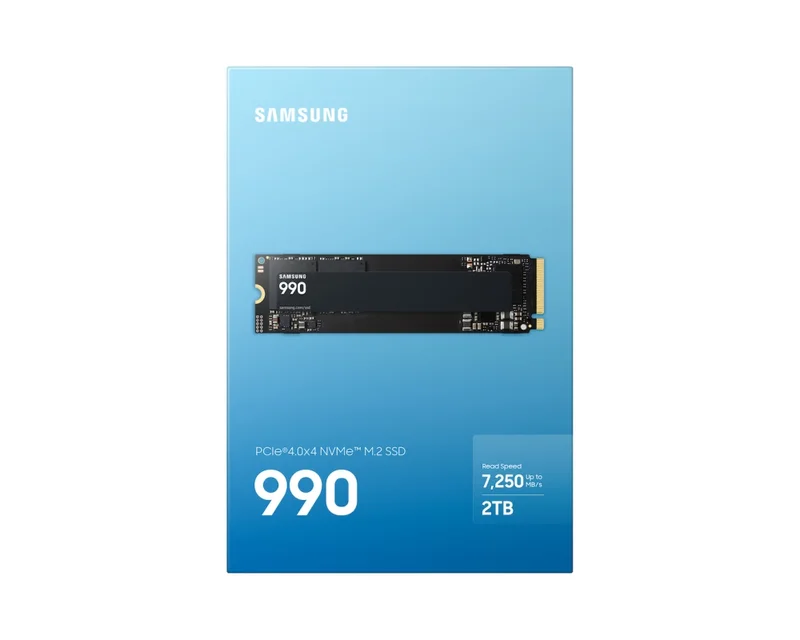 Samsung SSD 990 2TB PCIe 4.0 NVMe M.2 V-NAND Read 7250 MB/s Write 6450 MB/s