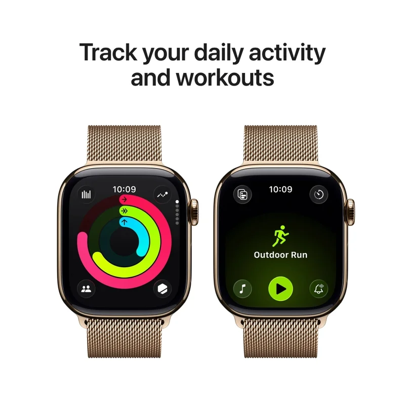 Apple Watch S11 Cellular 42mm Gold Titanium Case with Gold Milanese Loop