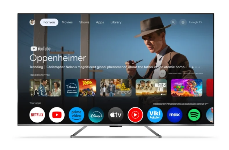 Sharp 75GP7265E, 75" QLED Google TV, 4K Ultra HD 3840x2160 Frameless, AQUOS, DVB-T/T2/C/S/S2, Active Motion 1200, HDR10, Dolby Atmos, Dolby Vision, Google Assistant, HARMAN/KARDON, Chromecast Built-in, HDMI 2.1 with eARC, Aluminium finish, USB, Wi-Fi, Bl
