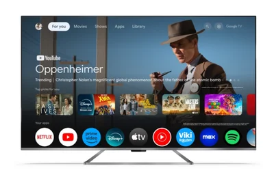 Sharp 75GP7265E, 75" QLED Google TV, 4K Ultra HD 3840x2160 Frameless, AQUOS, DVB-T/T2/C/S/S2, Active Motion 1200, HDR10, Dolby Atmos, Dolby Vision, Google Assistant, HARMAN/KARDON, Chromecast Built-in, HDMI 2.1 with eARC, Aluminium finish, USB, Wi-Fi, Bl