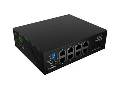 Суич LANBERG ILGE-8P-2S-120 10 порта PoE++ 4xBT 4xAT 2xSFP DIN, неуправляем, Gigabit Ethernet
