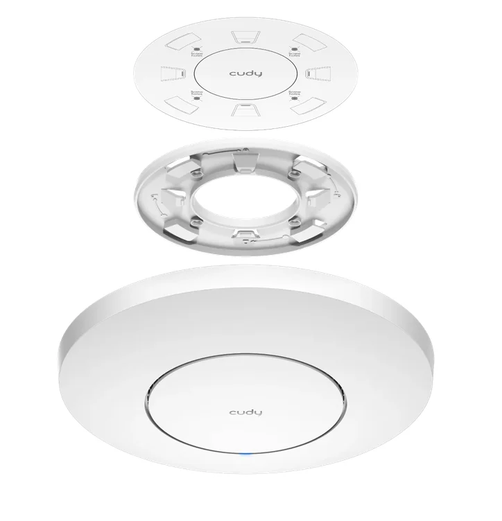 Cudy AP3000 Wi-Fi 6 2.5G Access Point AX3000 Dual Band Ceiling Mount Wi-Fi 6 Access Point, Chipset MT7981, 802.11ax/ac/a/b/g/n, 2402Mbps at 5GHz + 574Mbps at 2.4GHz, 1 x 2.5G RJ45 Port, MU-MIMO, Support 12V DC or 802.3at PoE or Passive PoE, Internal Ant