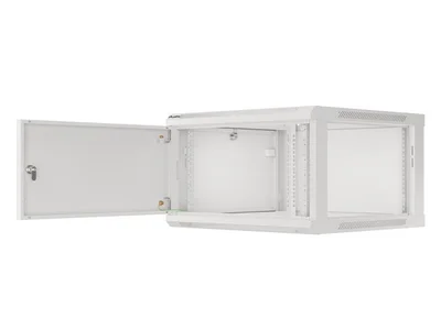 Lanberg rack cabinet 19" wall-mount 6U/600x600 for self-assembly with metal door grey (flat pack)