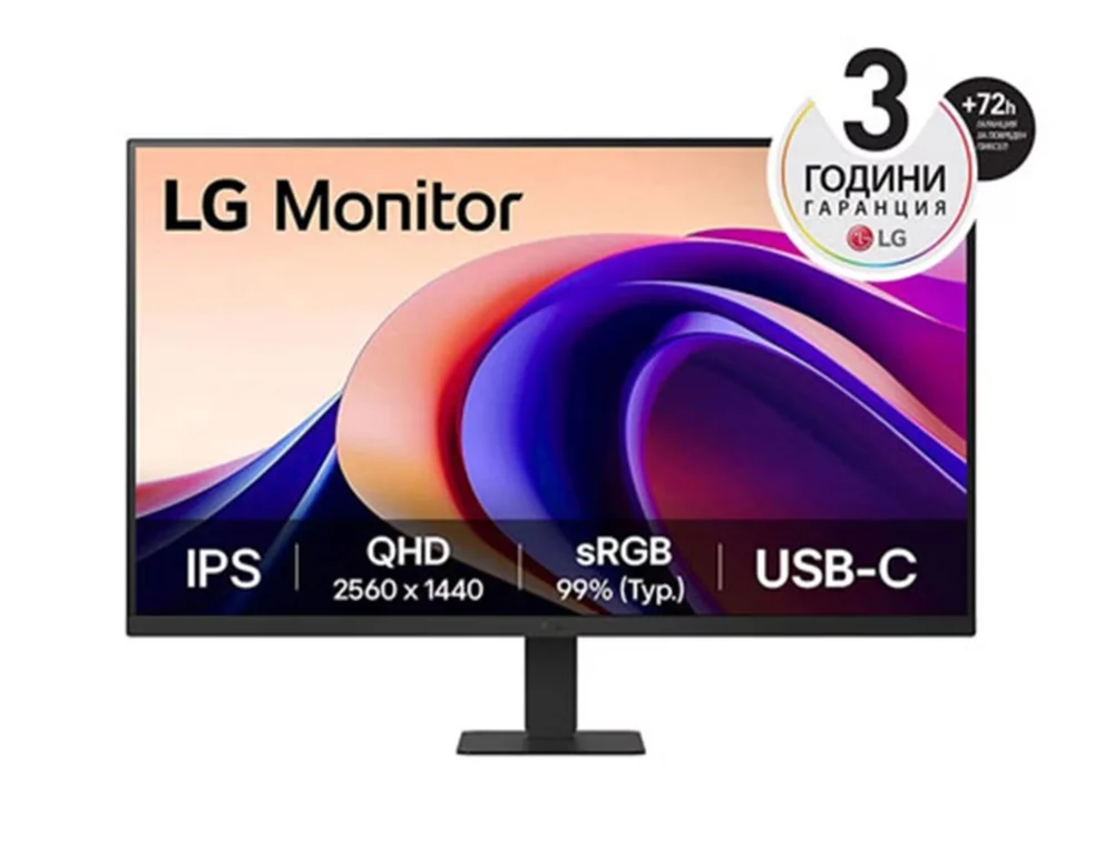 Монитор LG 27U631A-B 27" QHD IPS 100Hz 5ms LED Anti-Glare HDR10 черен
