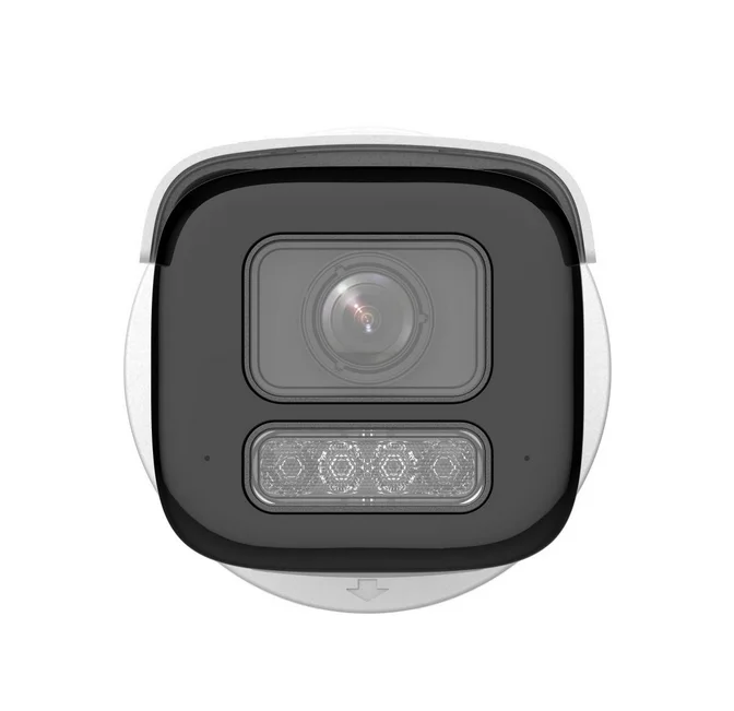 HikVision 4 MP Acusense Smart Hybrid Light Motorized Varifocal Bullet Network Camera, 2.8 to 12 mm, F1.6, IR,White Light up to 60m, 120 dB WDR, H.265+, IP67, IK10, built-in arrayed dual-microphone, built-in memory card slot (up to 512 GB), 12Vdc/PoE 15W